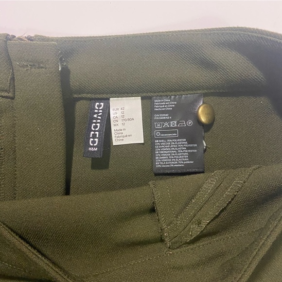 Fitted olive green skirt size 12 - Picture 2 of 4